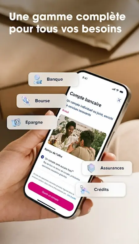 Capture d'écran de l'application BoursoBank sur Android