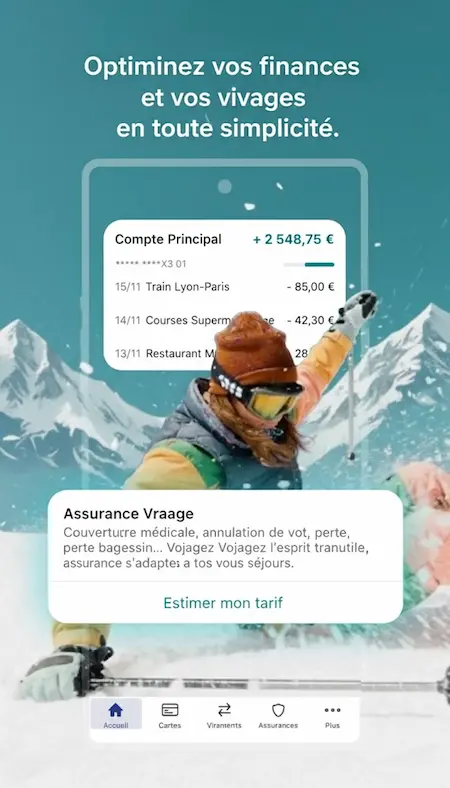 Capture d'écran de l'application CIC sur Android