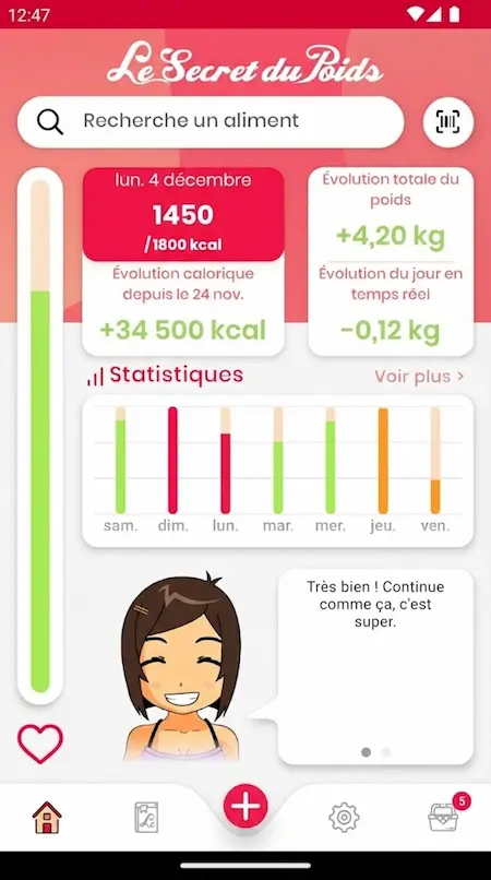 Capture d'écran de l'application Le Secret du Poids sur Android