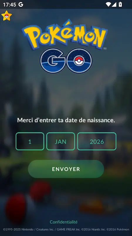 Capture d'écran de l'application PGSharp sur Android