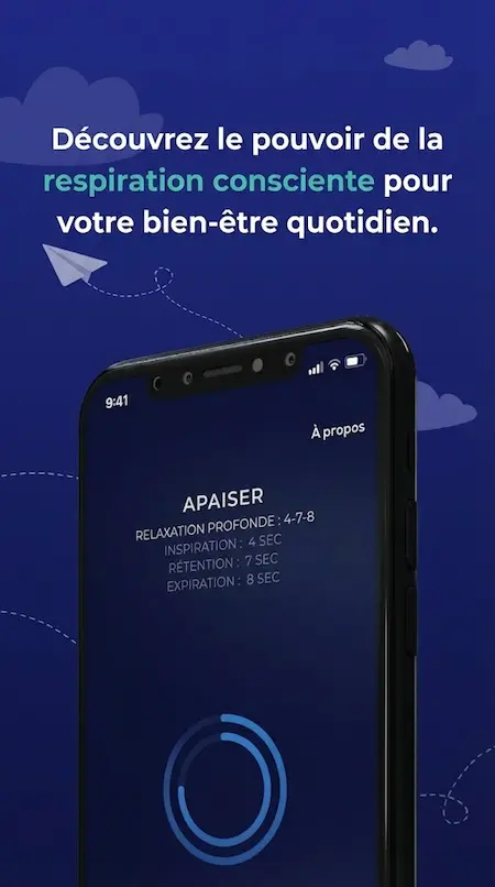 Capture d'écran de l'application RespiRelax+ sur Android