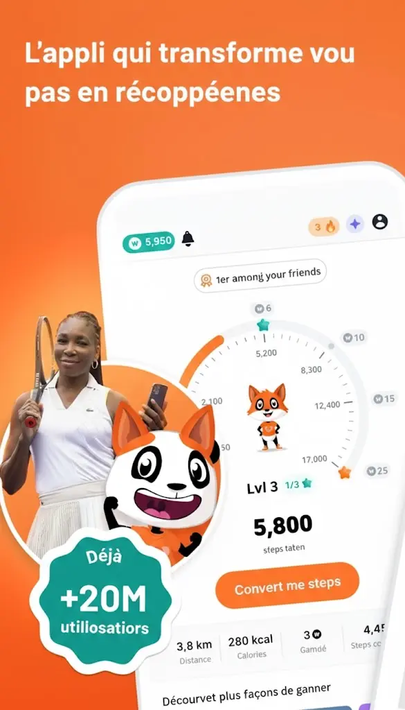 Capture d'écran de l'application WeWard sur Android